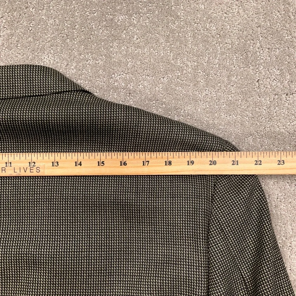 Joseph Abboud Blazer Mens 44L Tan Black Wool Micro-Houndstooth Corporate Classic